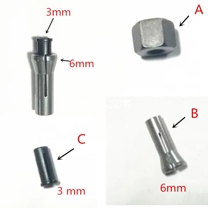Iron Chuck Cap Replacement for Makita Collet cone diameter 3mm 6mm for