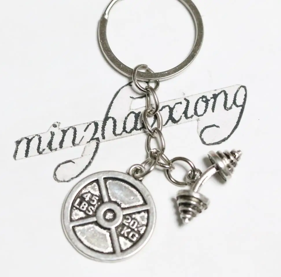 

45LBS WEIGHT PLATE BARBELL WEIGHT Charm Keychain * Fitness Crossfit Bodybuilding
