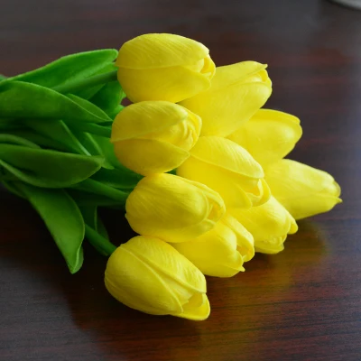 Имитация тюльпаны сушеные Комнатные цветы, искусственные цветы Гостиная обеденный стол украшение пластиковый букет Ткань Цветы - Цвет: 6
