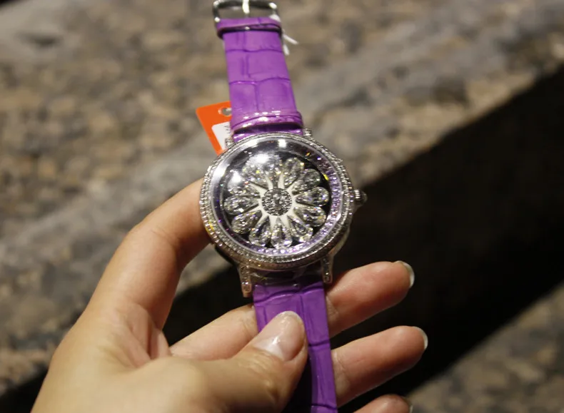 Топ Мода Большой размер капли Кристаллы часы сверкающие для женщин из натуральной кожи платье наручные часы Япония кварцевые Relojes Montre Femme