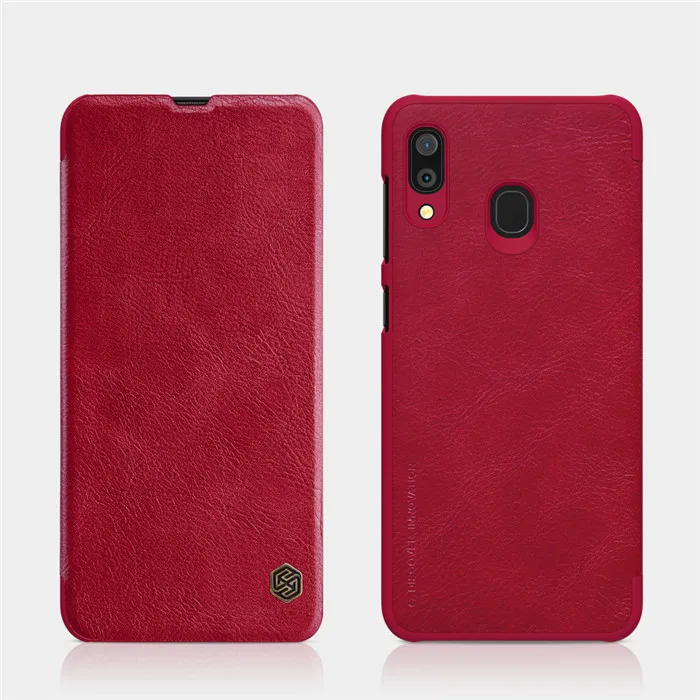 Серия NILLKIN QIN для samsung Galaxy A30, чехол, винтажный флип-чехол, кошелек из искусственной кожи, PC, задняя крышка для samsung Galaxy A30 - Цвет: Красный