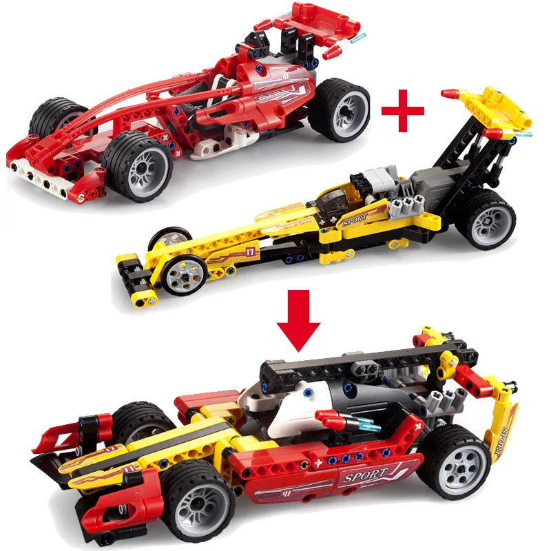 

Racer Pull Back Car Technic F1 Racing Straight Speed Technician Building blocks Bricks Compatible Kid Toys For Children