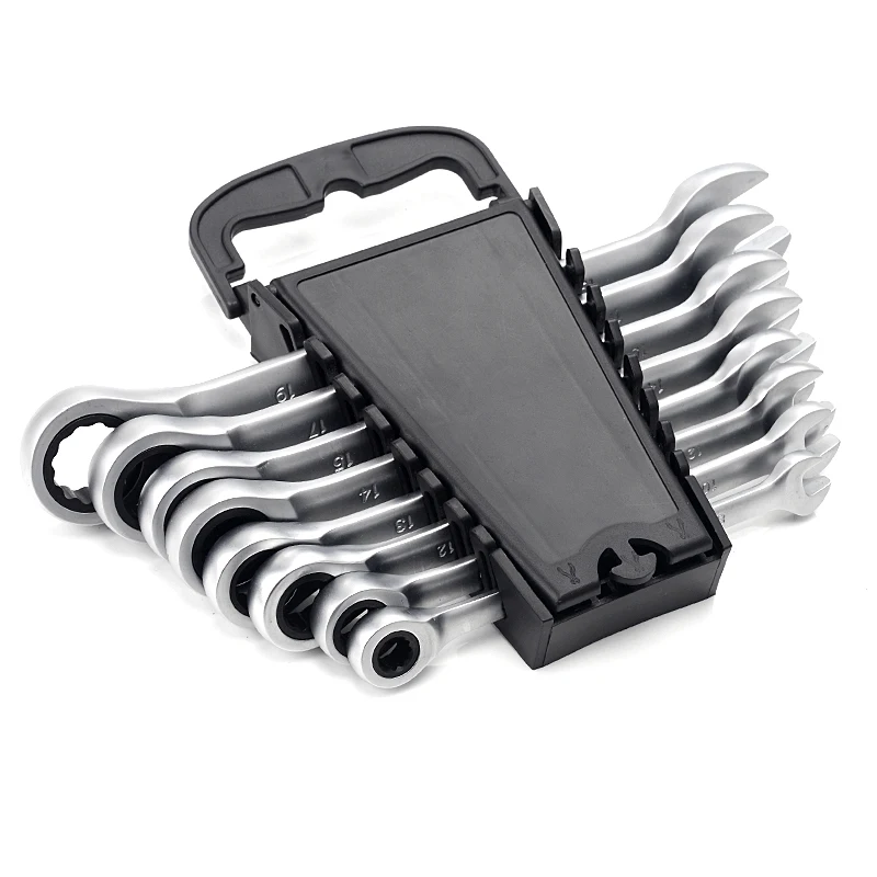 

8/10/12/13/14/15/17/19MM 8Pcs Ratchet Wrench Set For Car Repair Tool Keys Ratchet Tool Wrench Kit A Set of Tools Llave inglesa