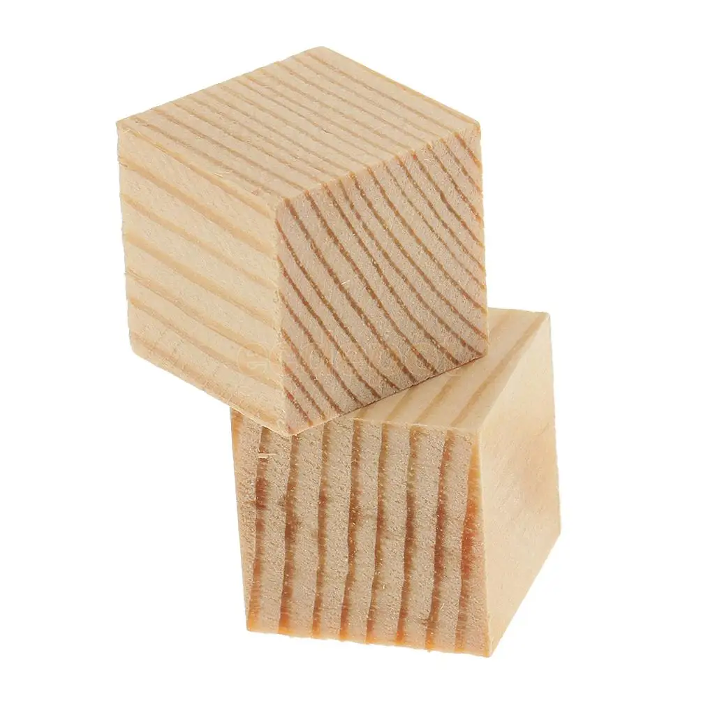 MagiDeal 30 Pieces Blank Natural Unfinished Wood Cube Blocks Wooden Pieces for Model Making Wood Craft Woodworking 15mm 20mm
