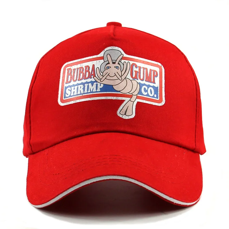 1994 BUBBA GUMP, бейсбольная кепка с принтом креветки, унисекс, спортивная летняя кепка, красная летняя кепка, костюм Форреста Gump, модные шапки