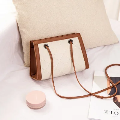 Женская сумка на плечо с тиснением, брендовая Роскошная модная сумка для мобильного телефона, женская маленькая сумка через плечо - Цвет: brown-white