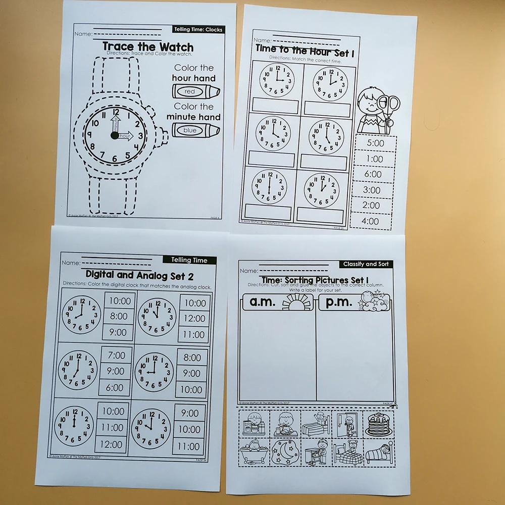Matemática do Jardim de Infância Lição de Casa Material de Aprendizagem Medida Formas Dizendo Tempo Dinheiro Papel Inglês Prática Leitura Livro Crianças Workbook 25 Home & Garden