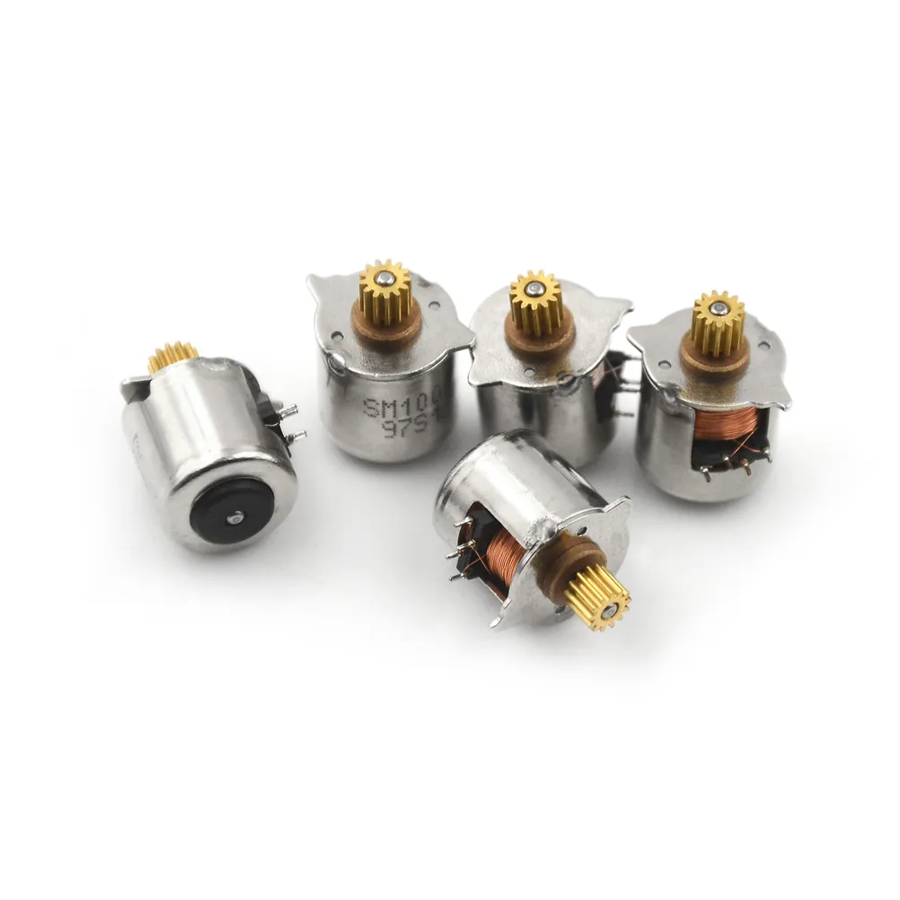 5PCS X 2-Phase 4-Wire Stepper Motor With Copper Gear With Copper Gear 10.2mm Micro Stepping Motor