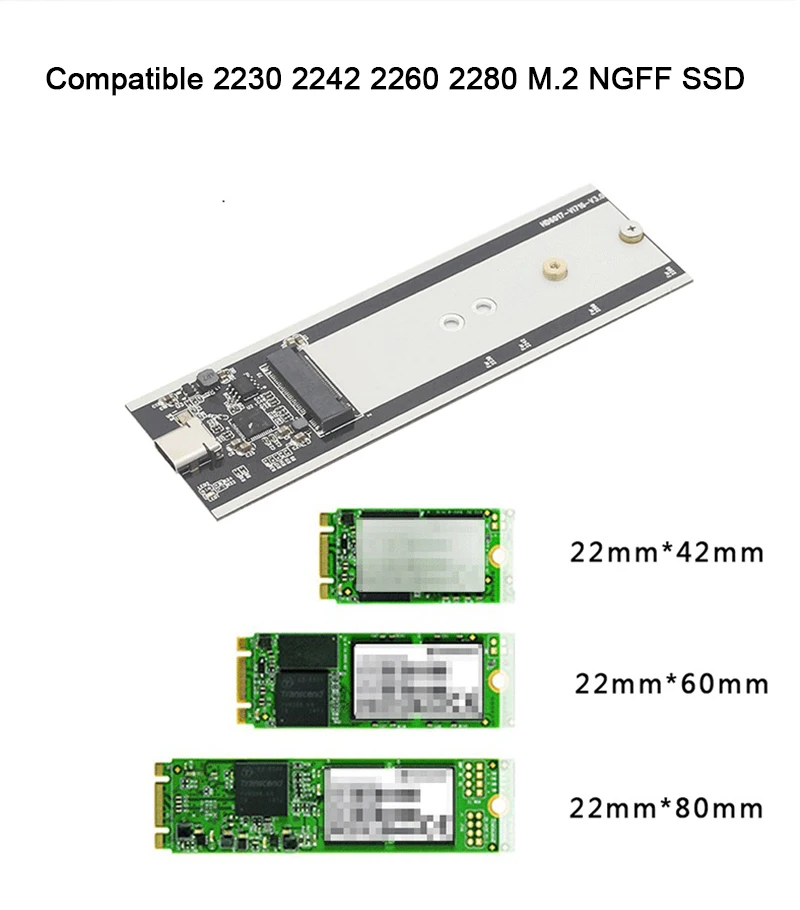 Корпус NGFF для жесткого диска чехол USB 3 1 Type C к M.2 SATA SSD 10 Гбит/с конвертер HDD корпус