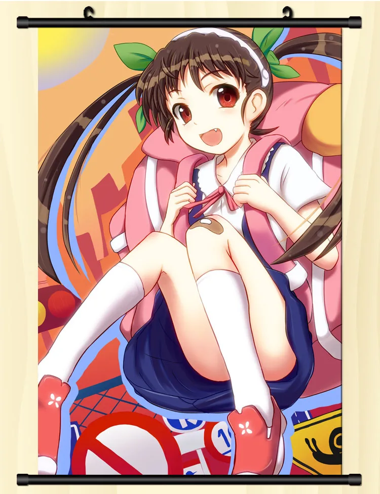 Японское аниме моногатари бакемоногатари Hanamonogatari сексуальная девушка Hachikuji Mayoi