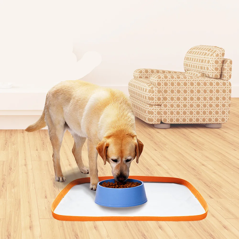 Gomaomi Pet Dog Feeding Mat Foldable PVC Waterproof Anti spill Cat Food Placement for Various