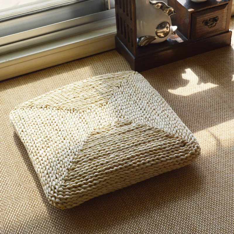 

Natural Corn Husk Straw Braid Mat Meditation Cushion Tatami Futon Thickening Square Chair Cushions Handmade
