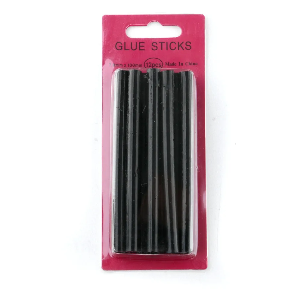Neitsi 12pc/pack 7.8mm * 100mm Hotmelt Keratin Glue Sticks High Quality Melting Hot Gun Glue Stick Black Color ping