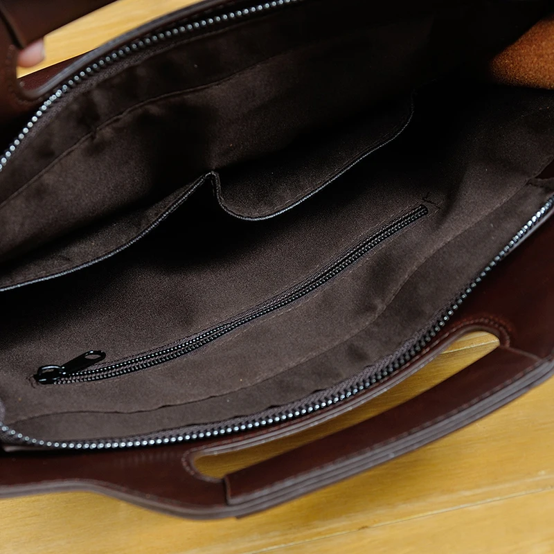 YIZHI 2018 Business Men's Briefcase Computer Bag High-quality PU Leather Handbag Holds 12\