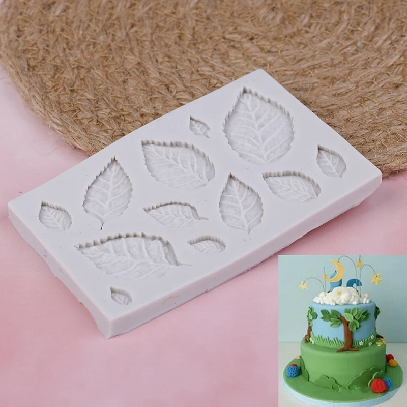 

1Pcs flower Making GumPaste Rose Leaf Mold Sugarcraft Leaves Silicone Mold Candy Polymer Clay Fondant Mold Cake Decorationg Tool