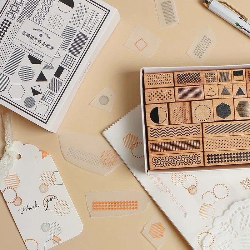 

27pc/set Base pattern combination wooden rubber stamp Kids diy Handmade Scrapbook Photo Album, students Stamp Arts, Crafts gifts