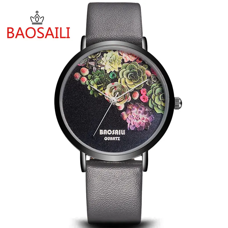 BSL1011 BAOSAILI цветочный дизайн черный чехол япония PC21 Movt водостойкие спасательные