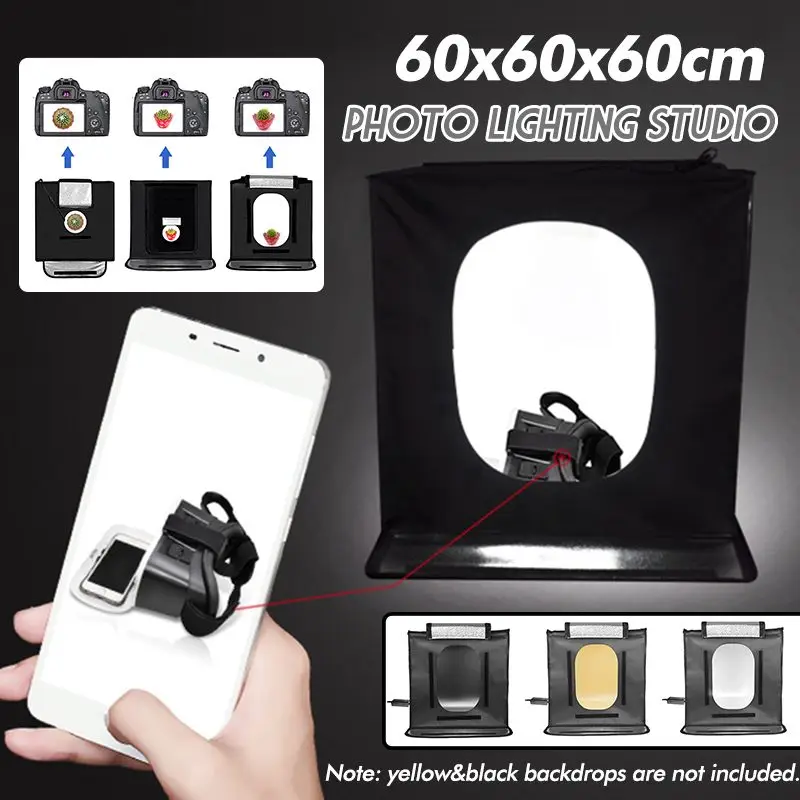 

Portable Studio Light Box 60x60x60cm Softbox Photo LED Tent With Background For Studio Photography Lighting Box