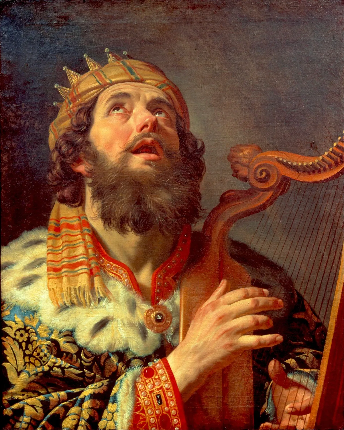 O rei Davi Tocando Harpa Gerard van Honthorst Sem Moldura em Pintura e Caligrafia de Casa e O rei Davi Tocando Harpa Gerard van Honthorst Sem Moldura em Pintura e Caligrafia de Casa e