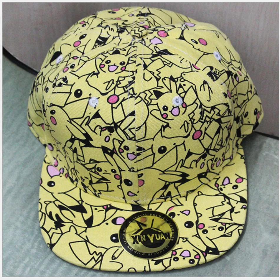 

Pikachu Cosplay Cap Yellow Novelty Anime Pocket Monster ladies dress New Cartoon Pokemon Hat charms Costume Props Baseball cap