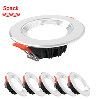 

5PCS/LOT LED downlight 110V 220V Round Recessed light white/warm white/three-color dimming led ceilinglight