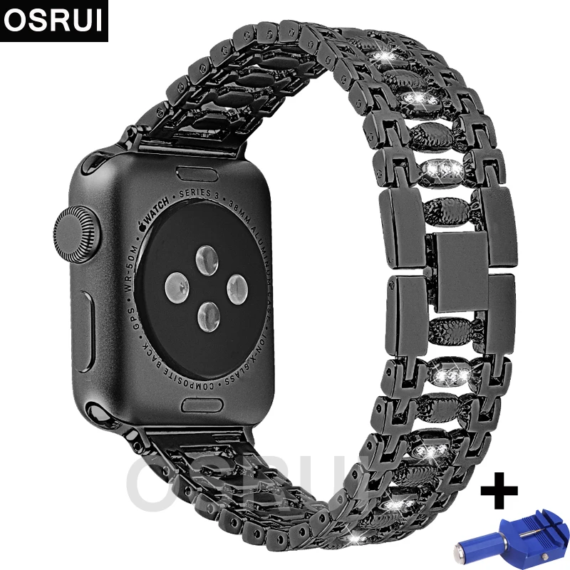 Ремешок из нержавеющей стали для Apple watch band 42 мм 38 correas iwatch 44 40 ссылка браслет