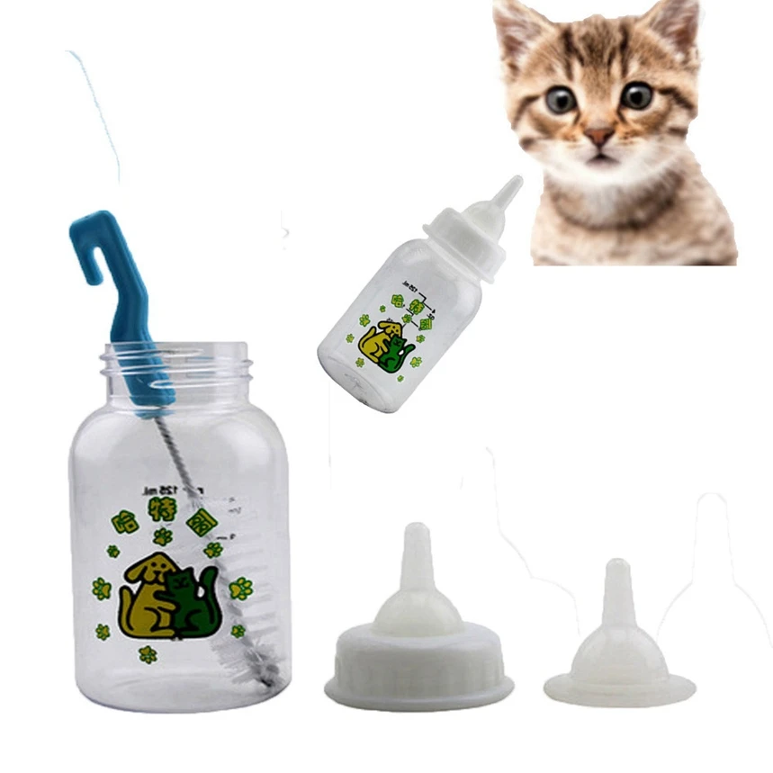 New Arrive 125ml Kitten Feeding Bottles Brush Replacement Nipple