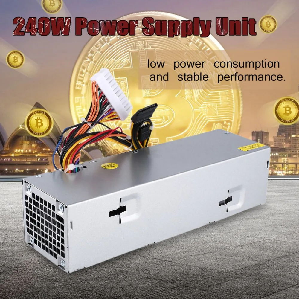 240W Desktop Power Supply Car Unit PSU for Dell Optiplex H240ES-00 H240AS-00 AC240ES-00 AC240AS-00 L240AS with Cooling Fan