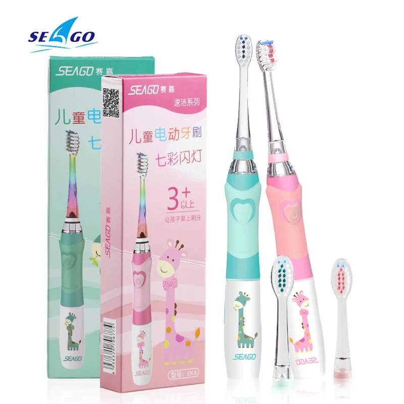 Seago Kids Sonic Electric Toothbrush Soft Bristle Brush Head Waterproof Replacement Best Gift For Kids