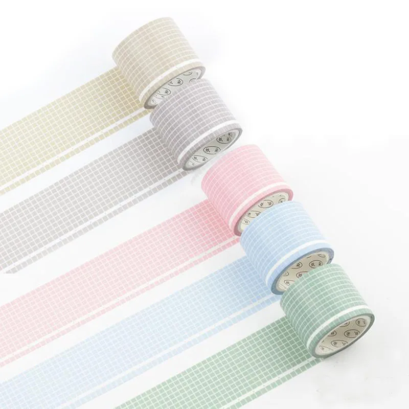 

1 Pcs hot Washi Tapes Japanese Paper basic style Grids Masking tape Decorative Adhesive Tapes Scrapbooking Stickers