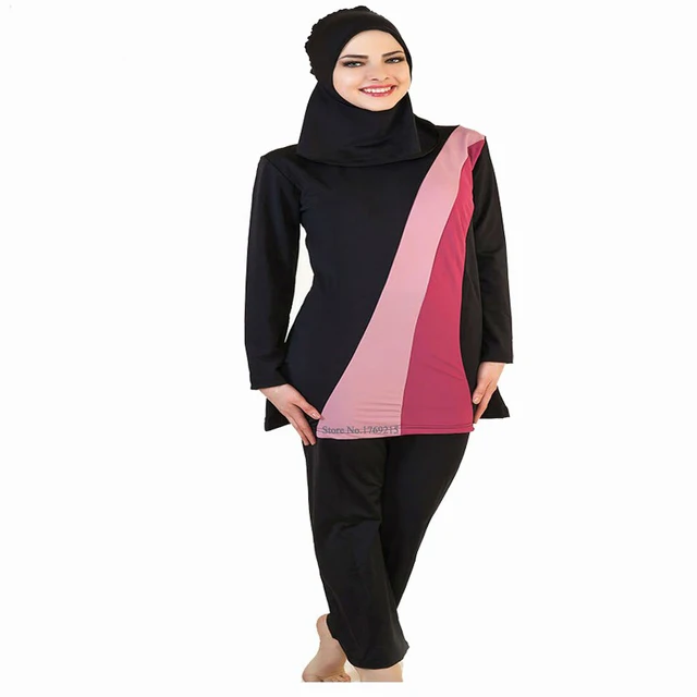 Brand Black Modest Arab Islamic Swimwear Women Girls Full Covered 2