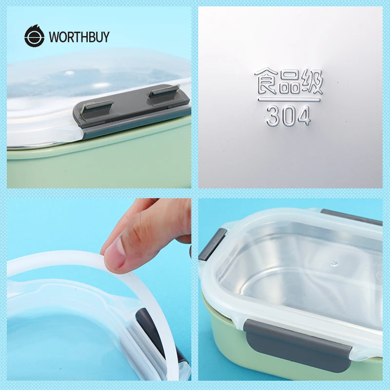 WORTHBUY японская 304 Нержавеющая Сталь Bento коробка для детей пикника школы