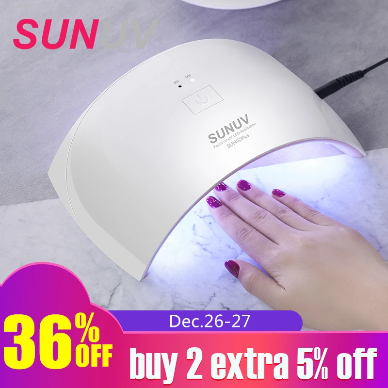 SUNUV SUN9c Plus 36W UV Light LED Nail Dryer UVLED Gel Nail Lamp Arched Shaped Lamps for Nail