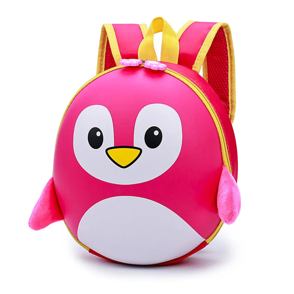 new Penguin Schoolbag Children Backpack Hard Shell Backpack Cartoon Lovely Mini Shoulder Bag Kids Cute boy girl bags - Цвет: rose