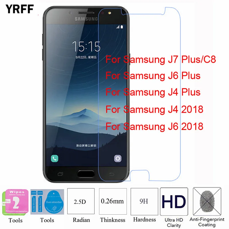 2 шт. 2.5D 9H закаленное стекло для Samsung Galaxy J8 J4 J6 2018 Plus J7 C8 Защитная пленка экрана |