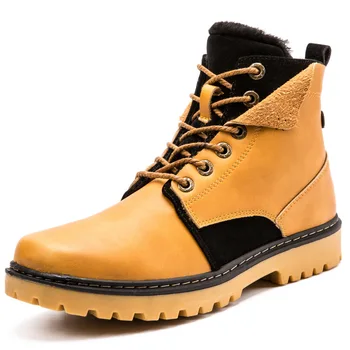 

Nice New Men Boots Winter Snow Shoes Men Shoes Leather Plush Fur Fashion Boots B1212