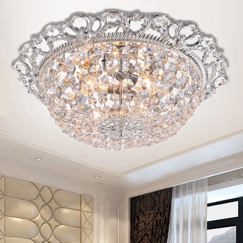 

Modern European LED Crystal Ceiling Lamp Luxury Circular E14 LED Droplight Living Room Balcony Lamp AC 90-260V lighting fixture