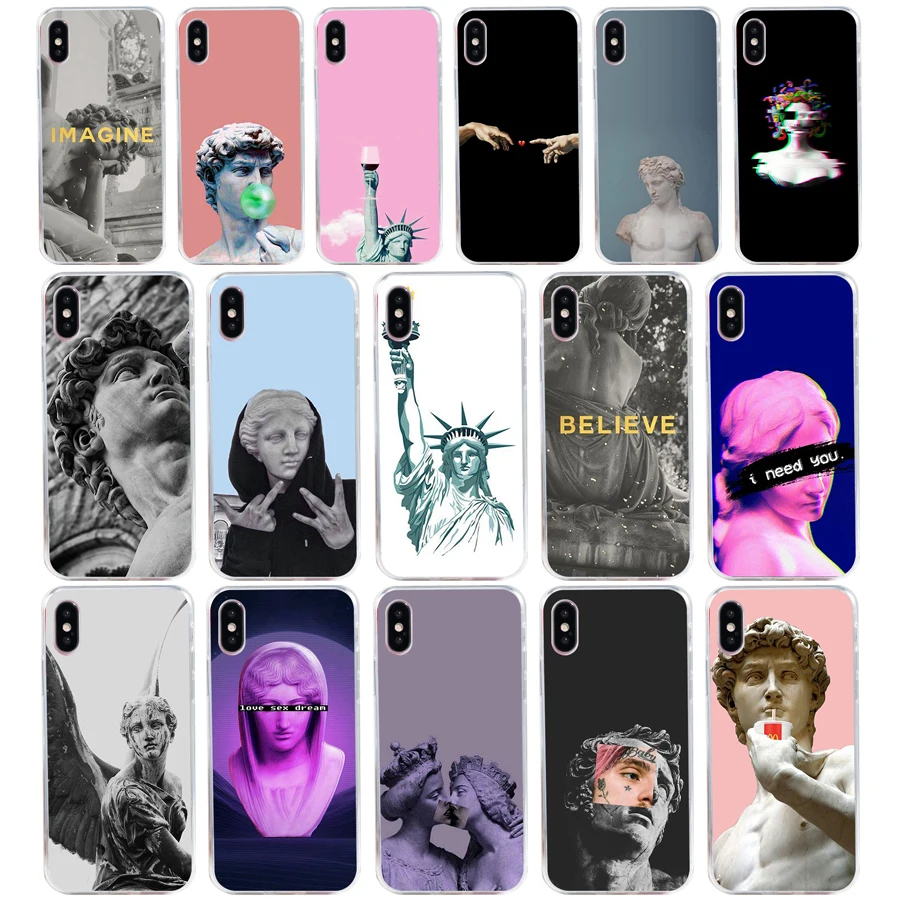

04 ZX Alternative statue art Popular Design Soft Silicone Phone Cases Cover for Iphone X xr xs max Coque Fundas