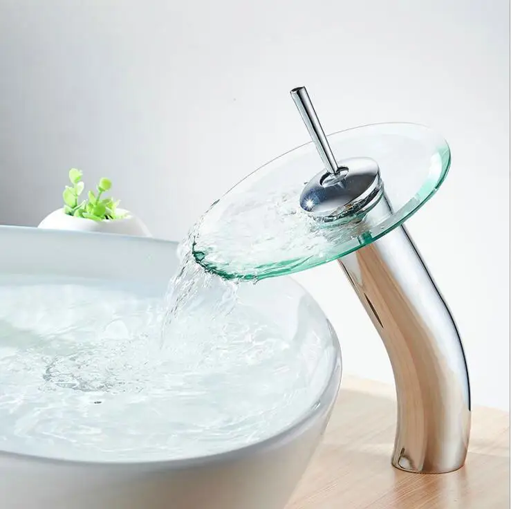 Bathroom New Arrival Bath Basin Sink Mixer Tap Single Handle Glass