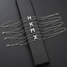 Модные Многослойные бесконечные браслеты с буквами для женщин, начальный браслет, серебряный цвет, ручная цепочка, браслеты для женщин, ювелирные изделия