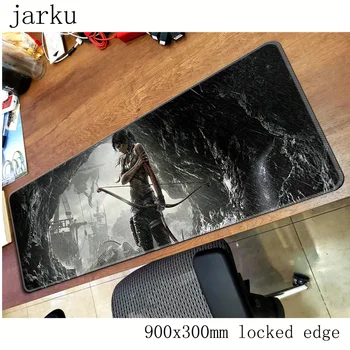

tomb raider mousepad gamer 900x300X3MM gaming mouse pad large present notebook pc accessories laptop padmouse ergonomic mat