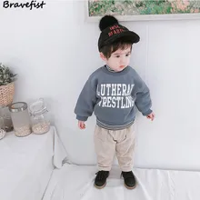 Симпатичные буквы принт детские толстовки для мальчиков и девочек зимние утепленные детские толстовки с длинным рукавом Лоскутная детская верхняя одежда