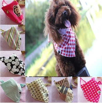 

Wholesale 200pcs/lot 2015 New Mix 60 Colors Adjustable New Dog Puppy Pet bandana Collar dog bandanas Cotton Most Fashionable P8