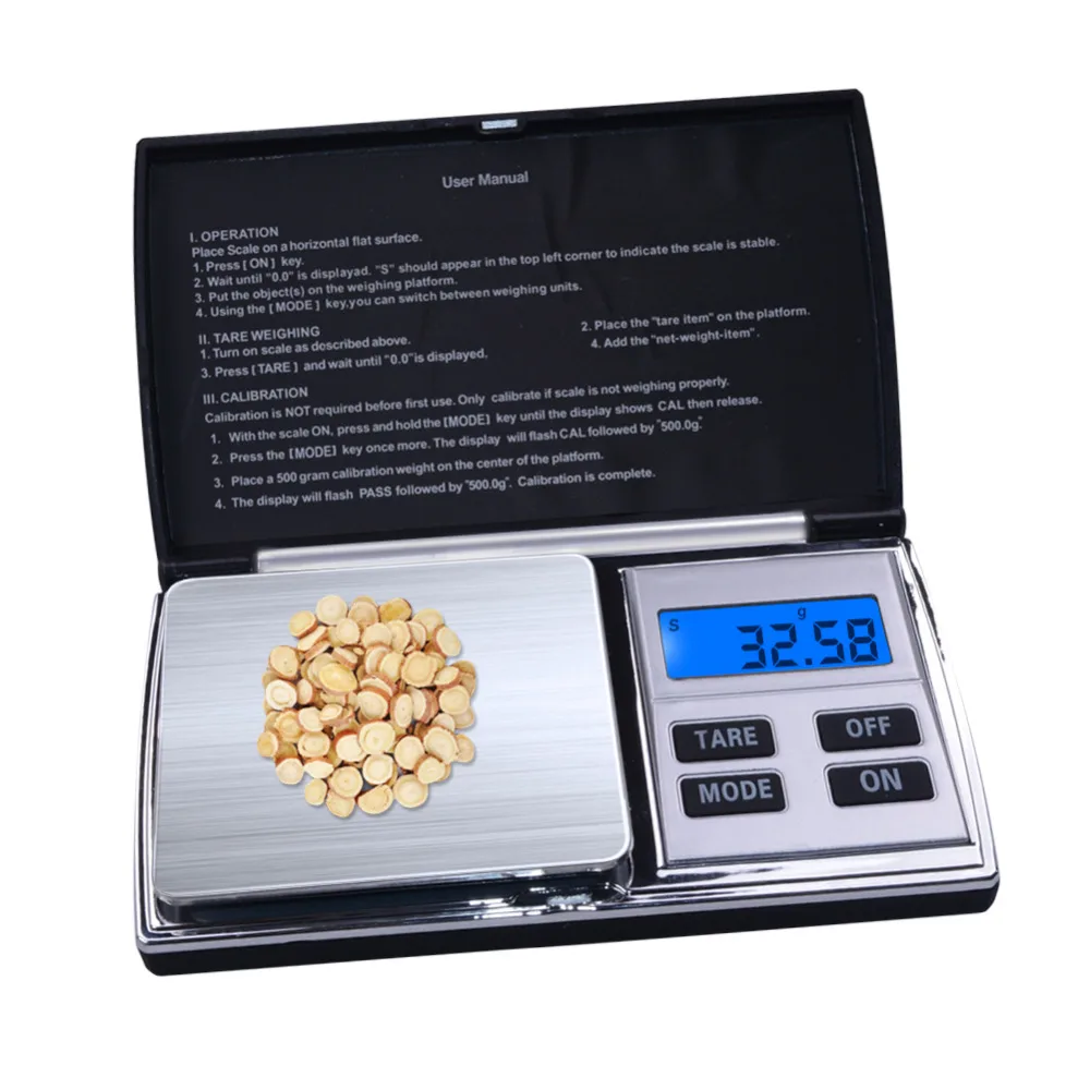Goede Yieryi 100g 200g 300 500g X 0.01g Mini Pocket Sieraden Schaal LCD Digitale 500g, 1000X0.1g Weegschaal Elektronische Weegschaal