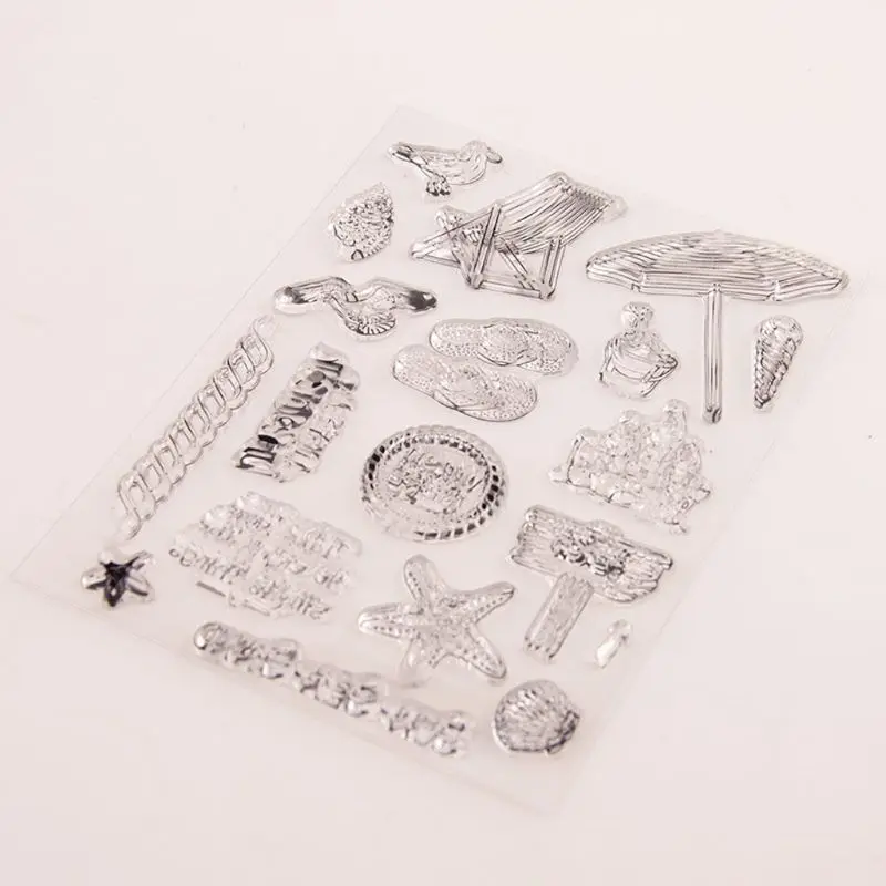 Пляжные силиконовые прозрачные штампы печать DIY тиснение для скрапбукинга альбом декор ремесло искусство