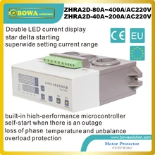 400A estrela delta partida Do Motor Protetor com duplo display LED atual e superwide configuração atual gama agaist maior do motor