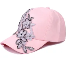 Модные женские бейсболки в форме цветов Воздухопроницаемый козырек кепки Homme, юношеский бейсбол, Кепка для девочек с розовыми заклепками Snapback cap s