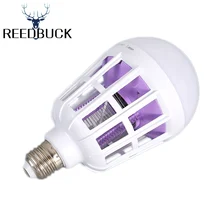 15W УФ-светодиодный инсектицидная Лампа 220V E27 светодиодный лампы светильник многофункциональный 2 в 1 мухобойка вредителей Управление лампа комаров убийца светильник s