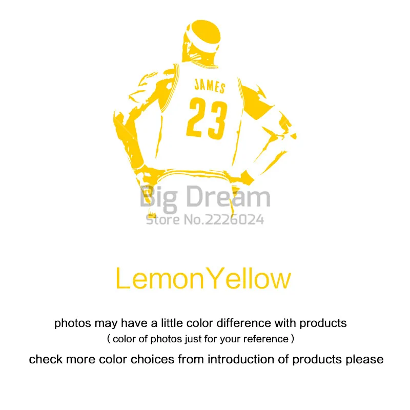 Дизайн, виниловые наклейки на стену NBA James, сделай сам, домашний декор, баскетболист, наклейки, спортивная звезда, для детской комнаты - Цвет: Цвет: желтый