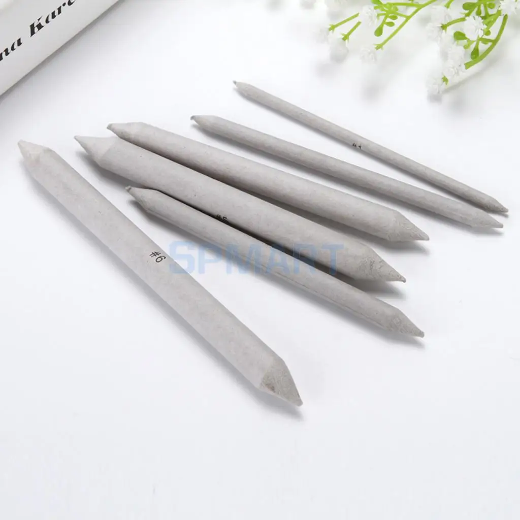 

6 Pieces Assorted Blending Stumps Tortillions Set Art Blenders Student Sketch Pastel Drawing Tools 6 Assorted Size Kid Supplies